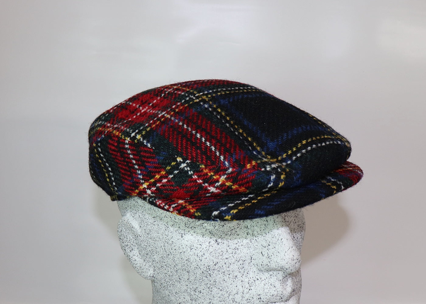 Schildmütze rot Karo - Harris Tweed