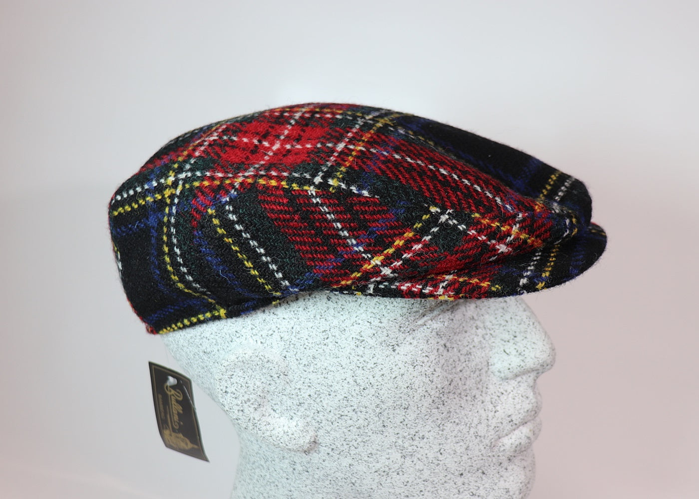 Schildmütze rot Karo - Harris Tweed