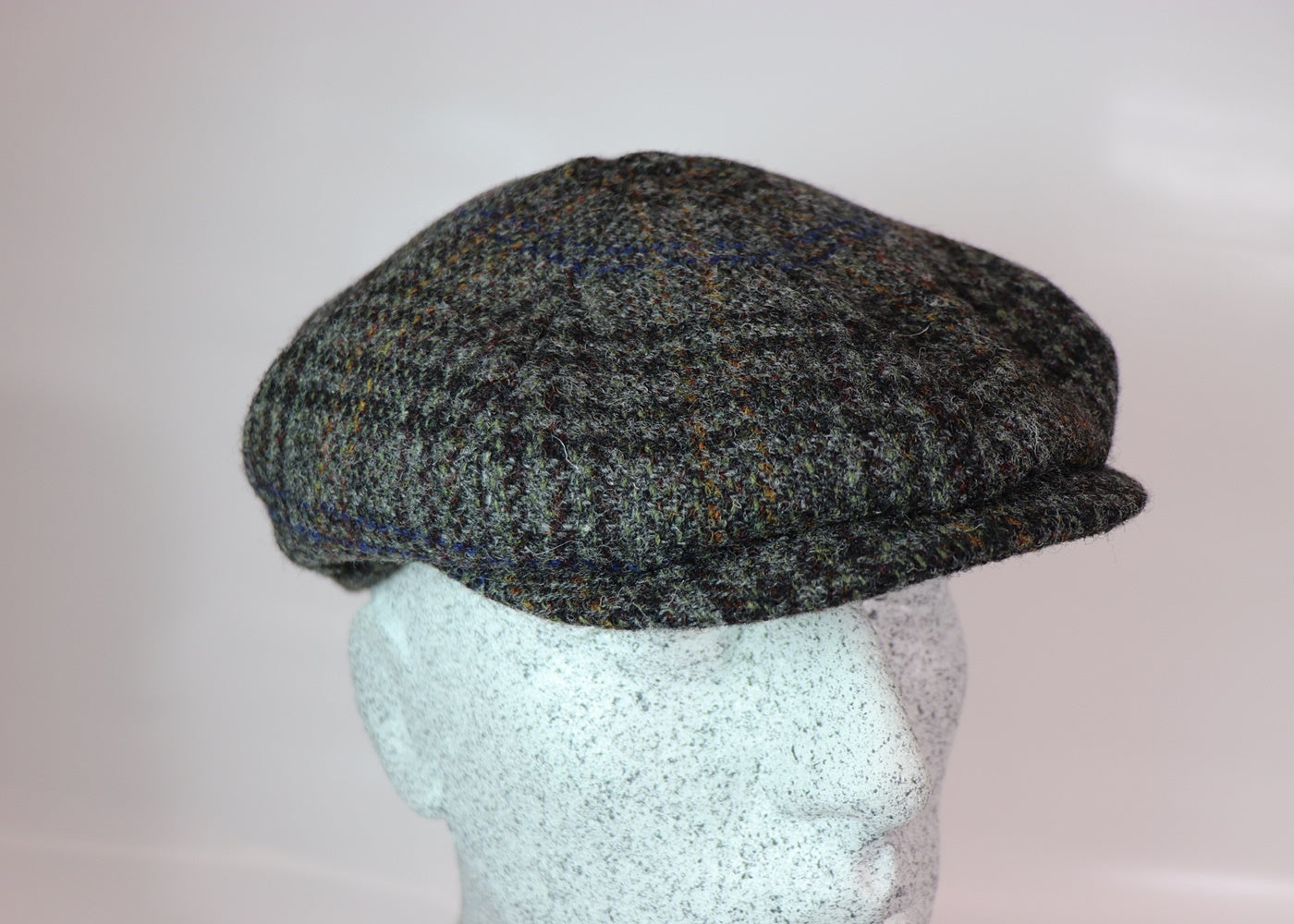 Schildmütze Harris Tweed - grau Karo