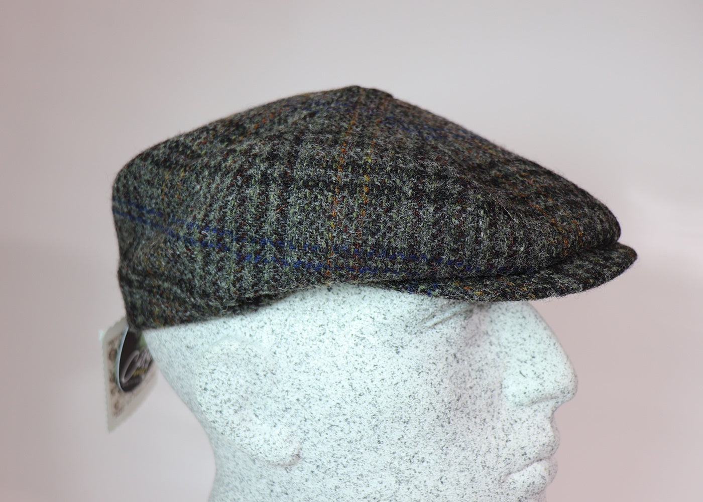 Schildmütze Harris Tweed - grau Karo
