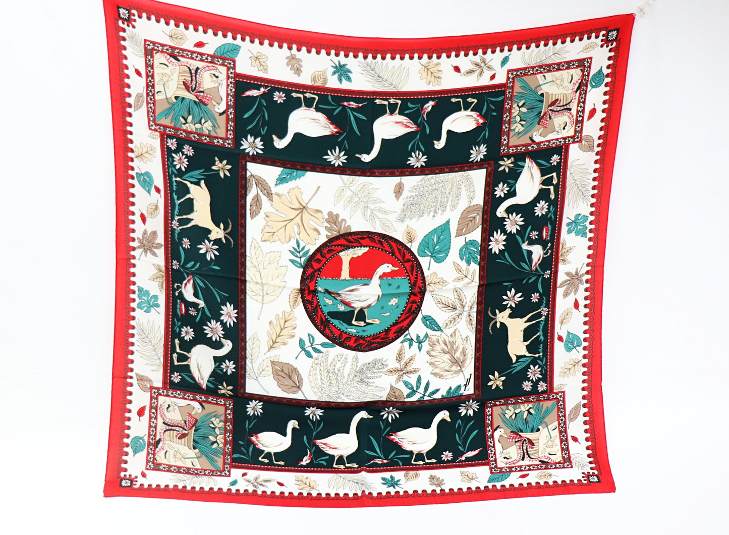 Silk scarf geese