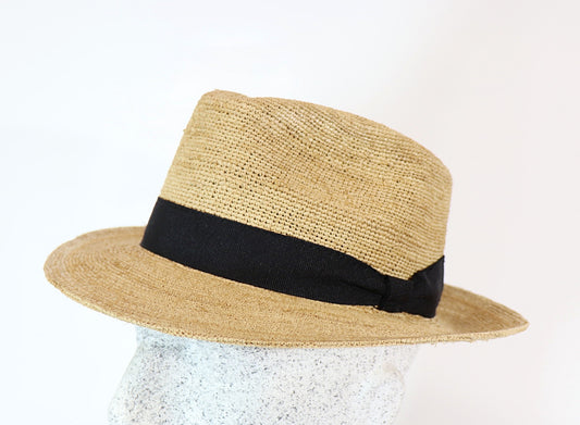Men's straw hat crochet raffia