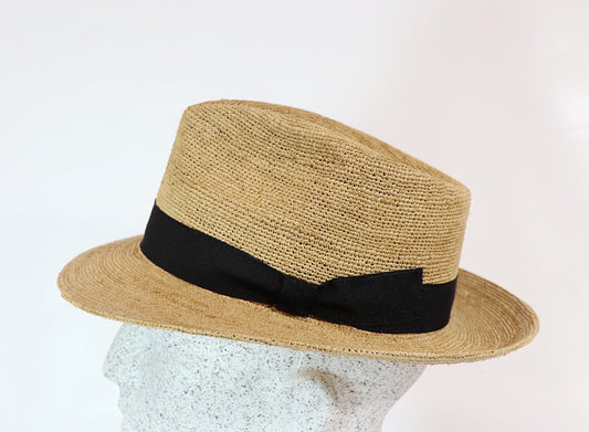 Herrenstrohhut Häkelraffia - Hutmanufaktur Hanni-Modelle