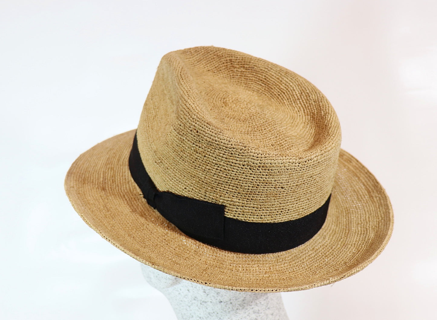 Men's straw hat crochet raffia