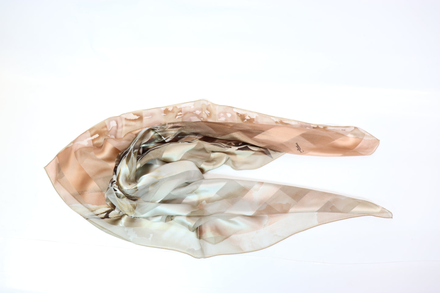 Silk scarf beige - brown
