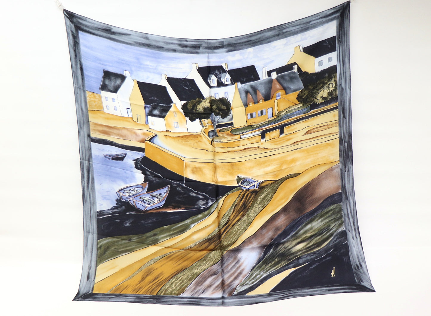 Silk scarf coastal landscape