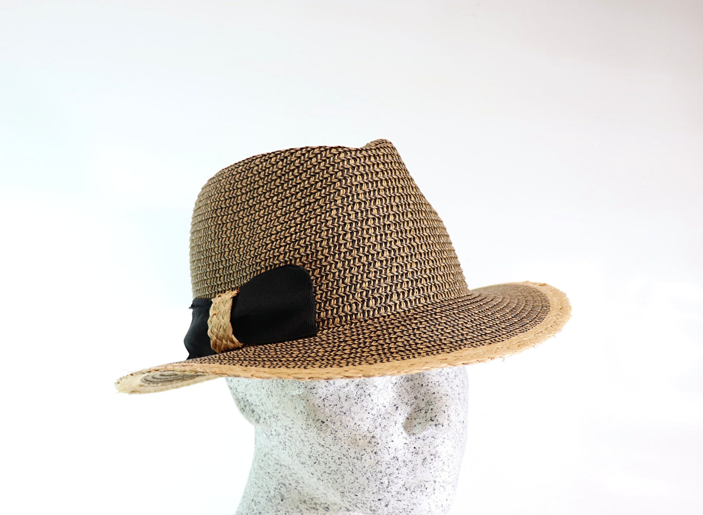 Raffia men's hat with bow