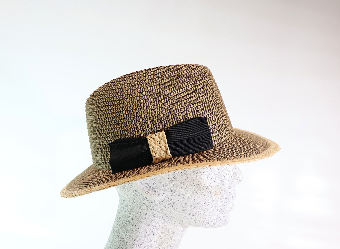 Raffia men's hat with bow
