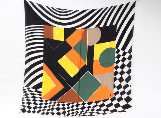 Silk scarf chessboard
