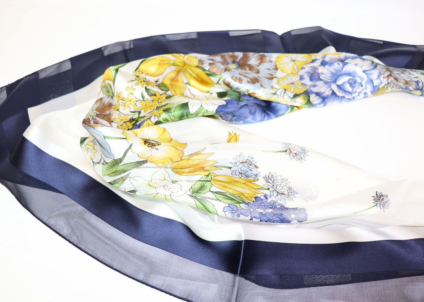Silk scarf summer flowers