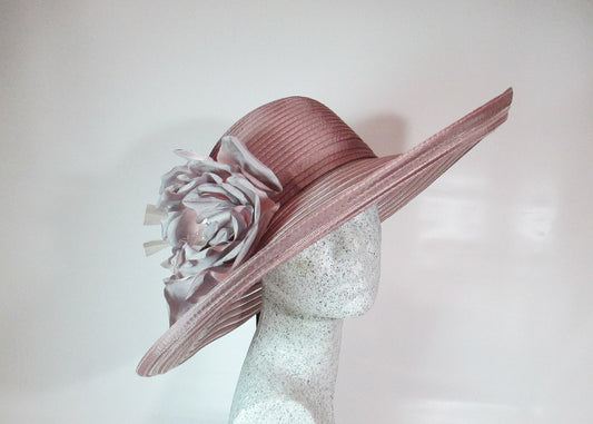Paddington dusky rose satin hat