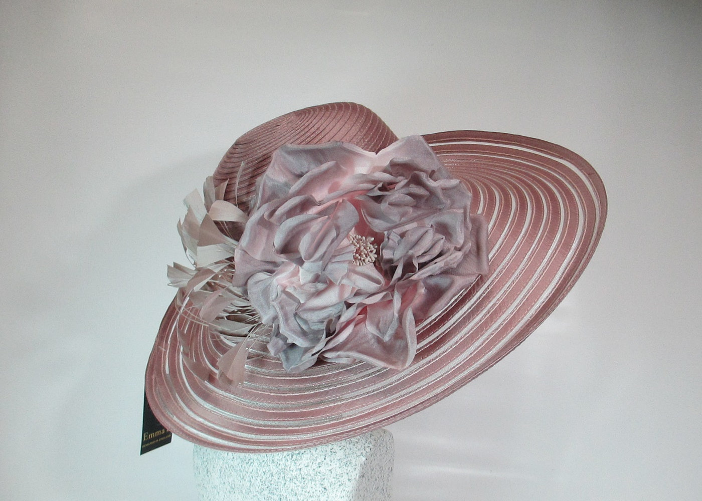 Paddington dusky rose satin hat