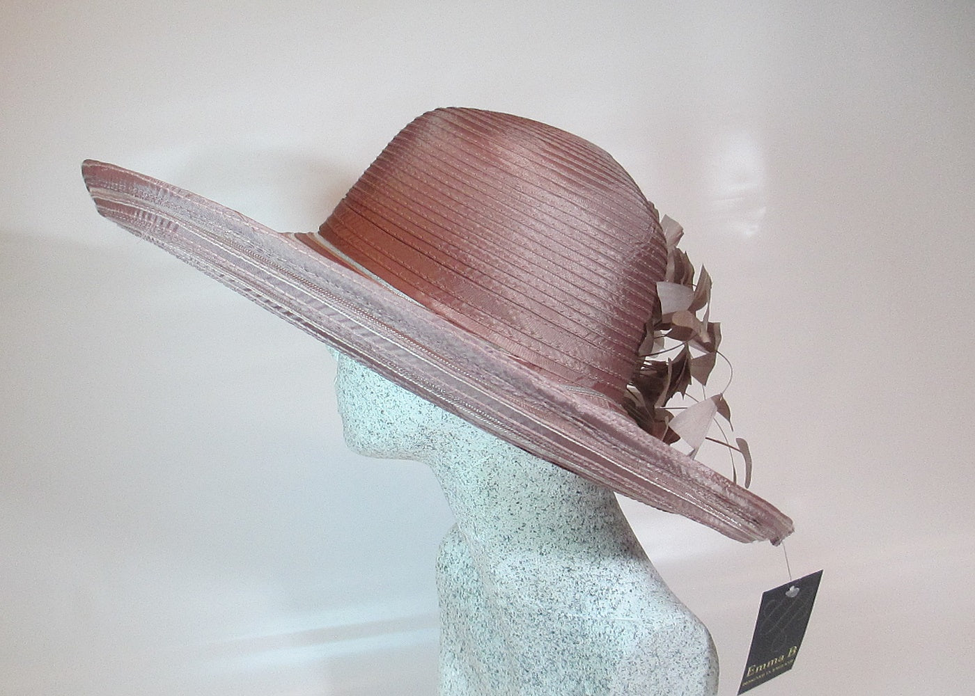 Paddington dusky rose satin hat