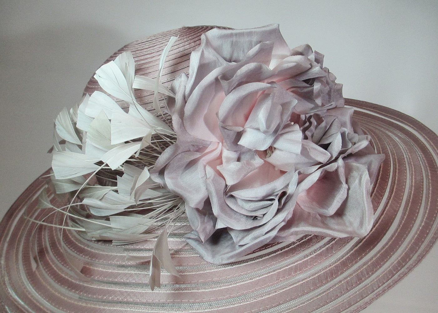 Paddington dusky rose satin hat