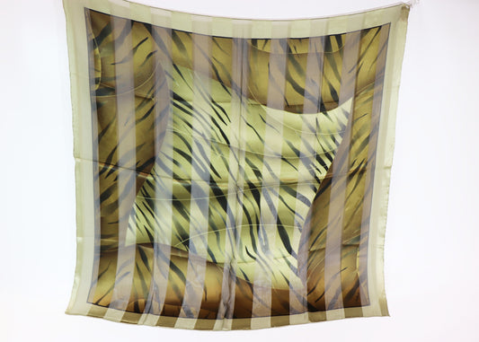 Silk scarf Animal Pint khaki