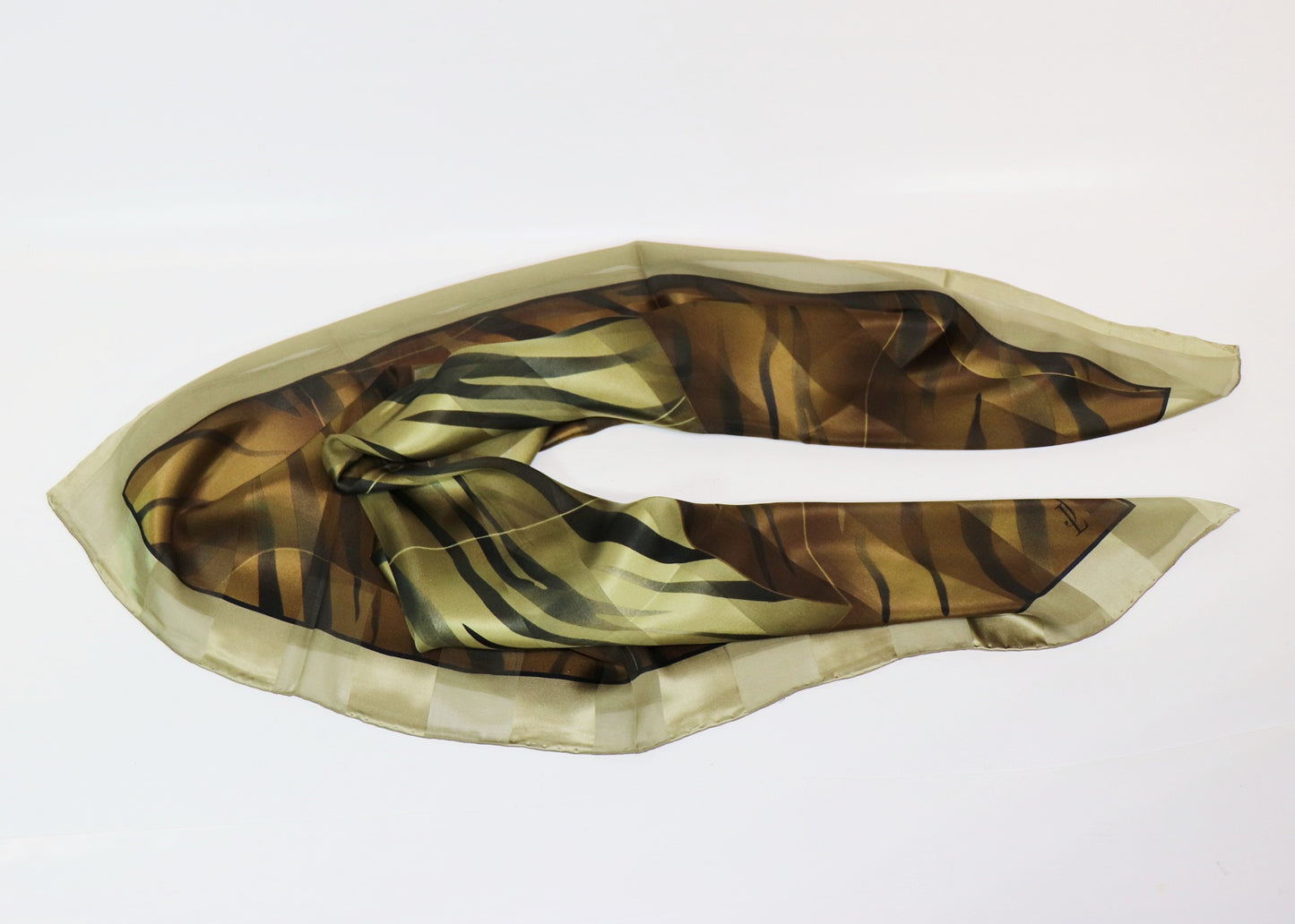 Silk scarf Animal Pint khaki