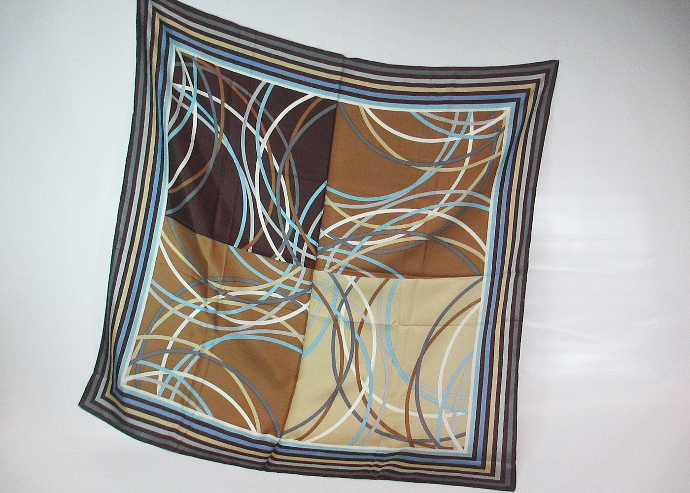 Silk scarf stripes and bows