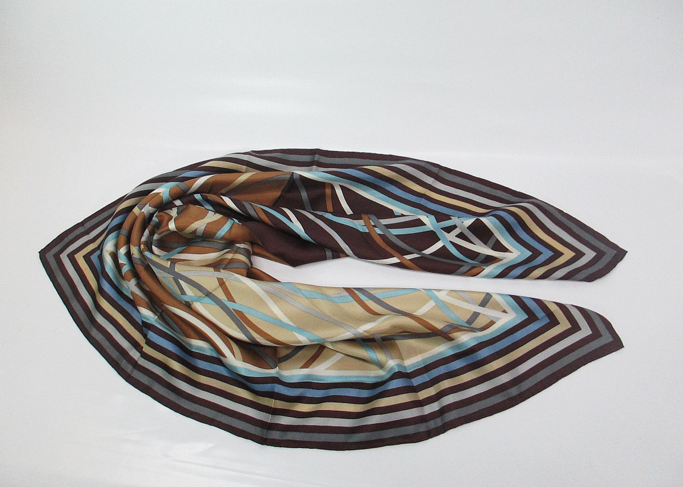 Silk scarf stripes and bows