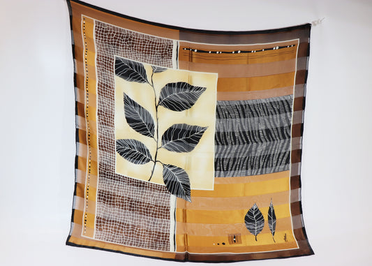 Silk scarf black - beige