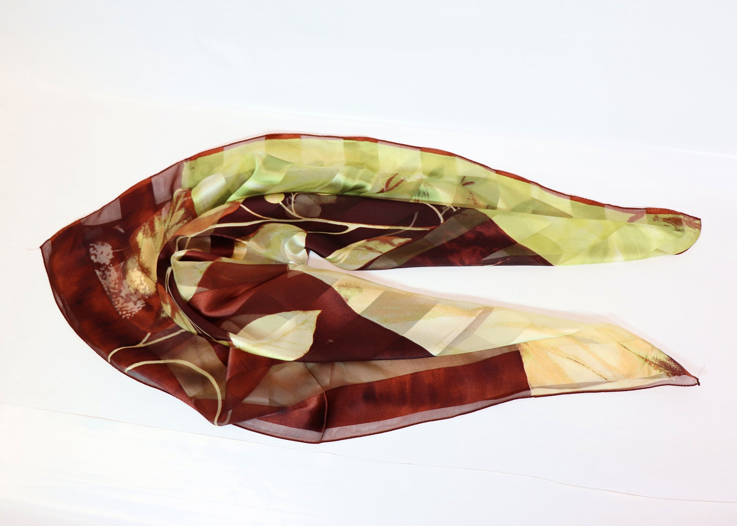 Silk scarf leaves