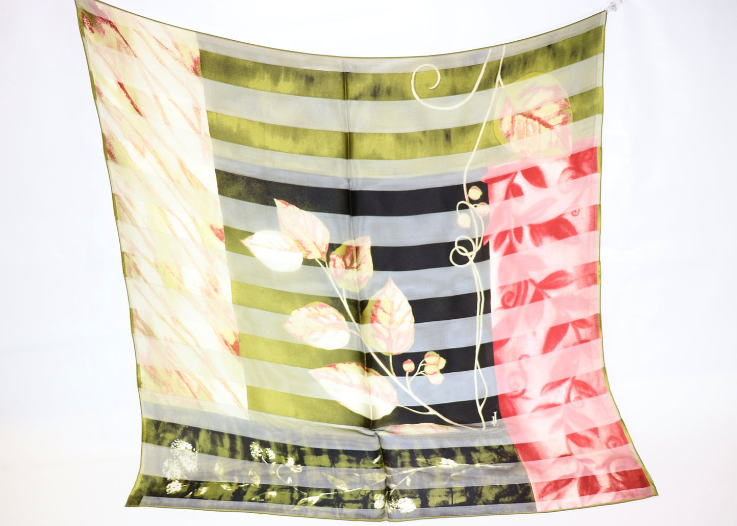 Silk scarf leaves