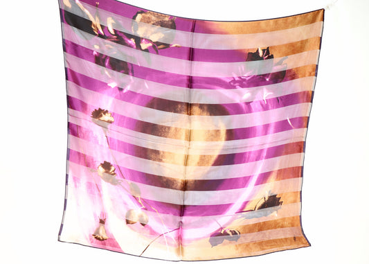 Silk scarf fashionable flowers