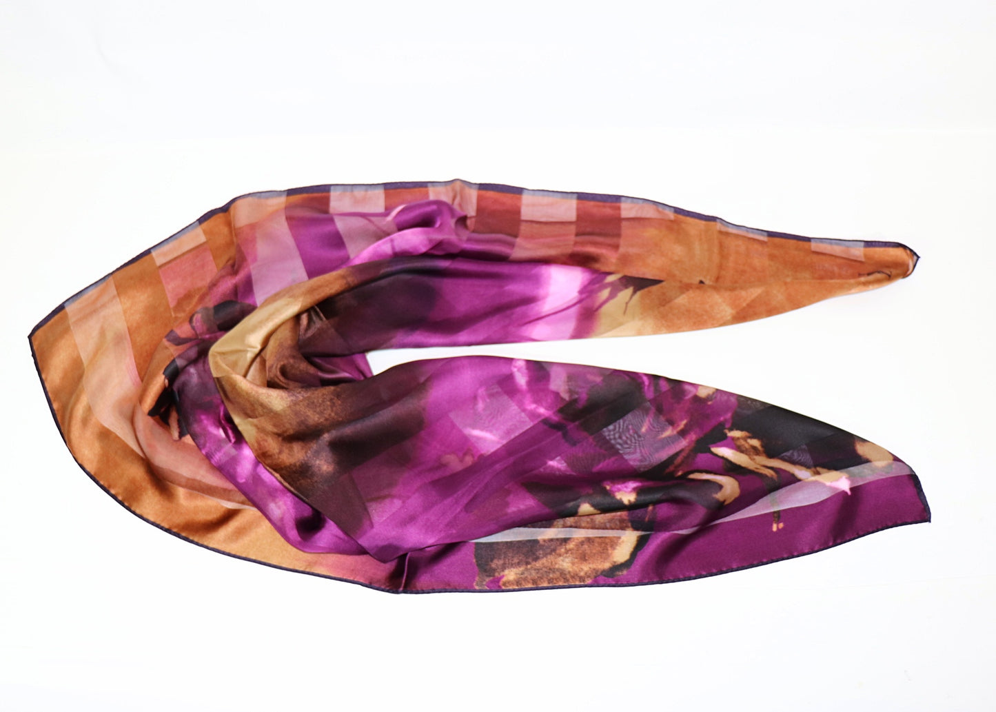 Silk scarf fashionable flowers