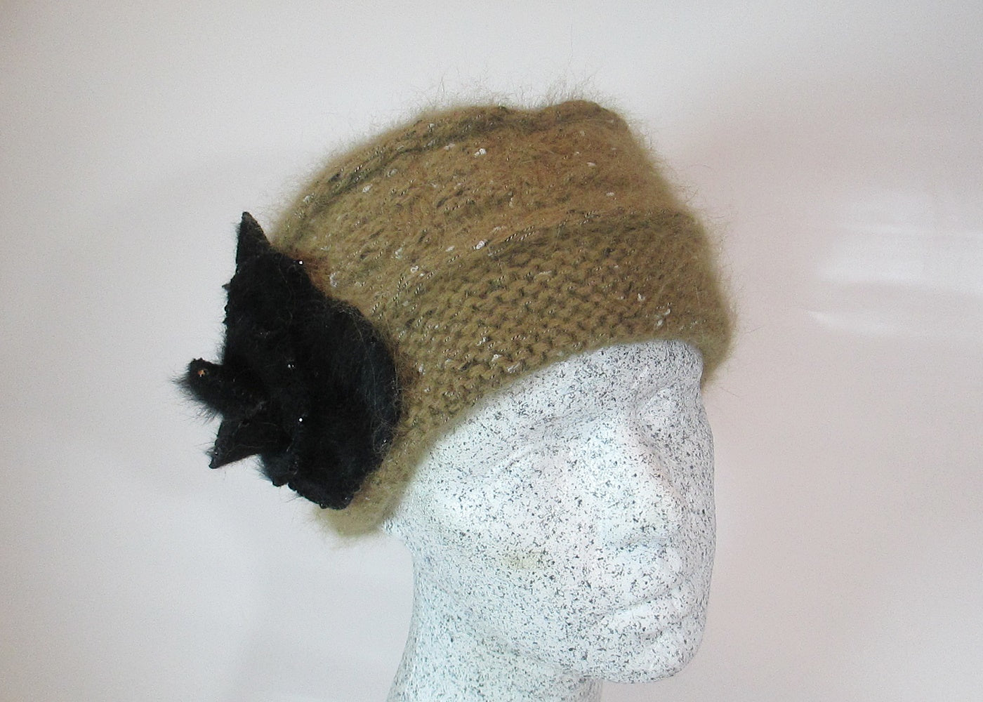 Angora Toque with Rose