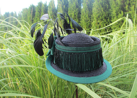 Dirndel hat black and fir green