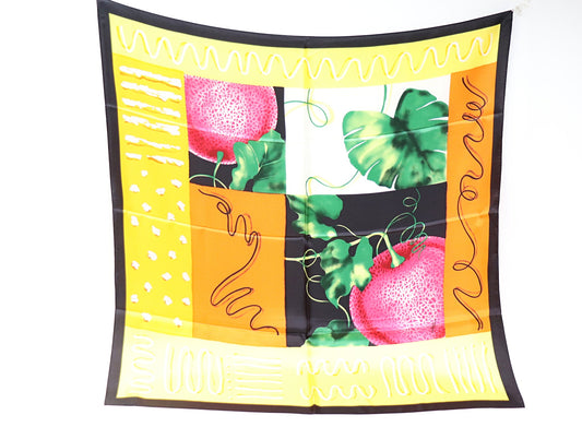 Silk scarf pink fruits