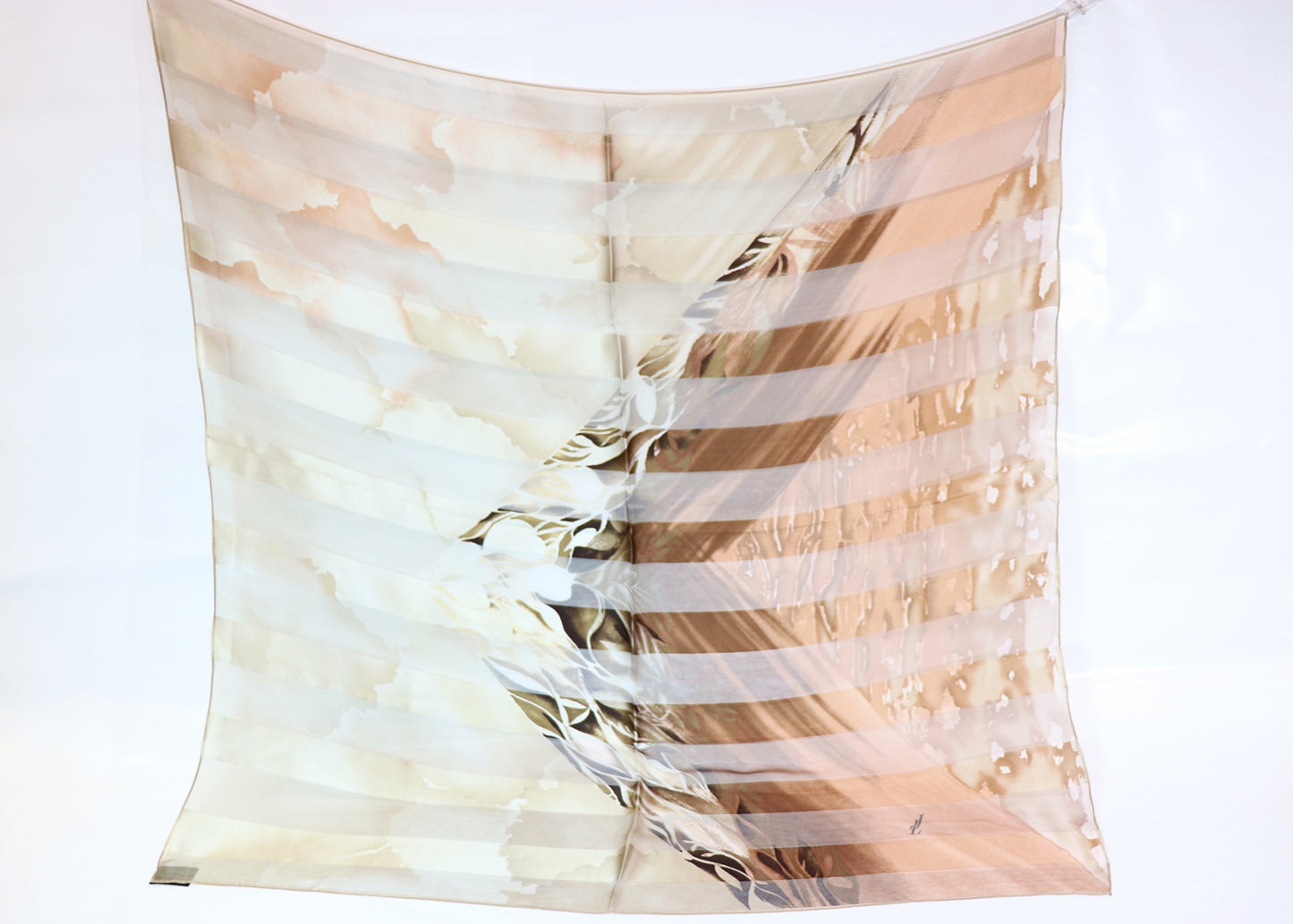 Silk scarf beige - brown
