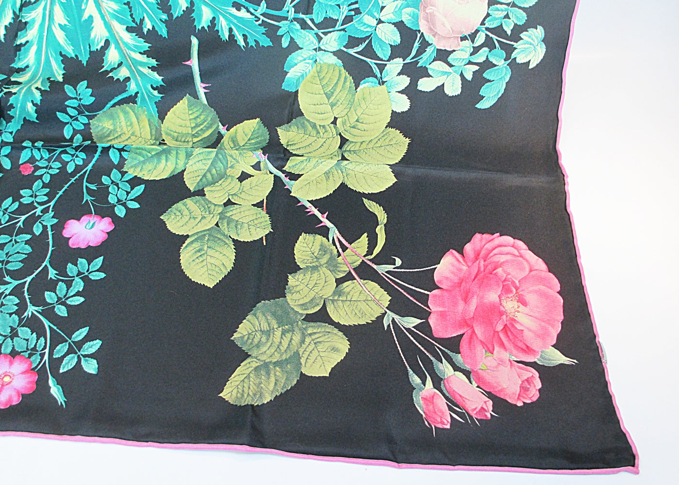 large silk scarf roses and thistles