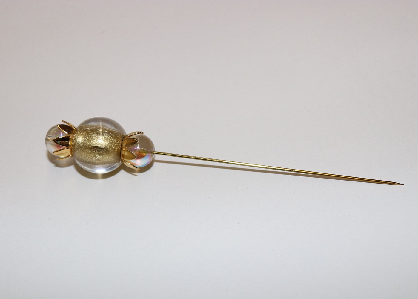 Hutnadel Perle mit Goldblätter