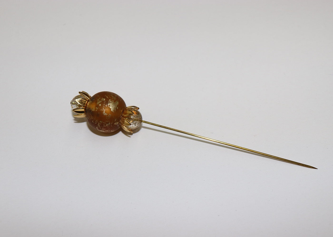 Hutnadel Perle mit Goldblätter