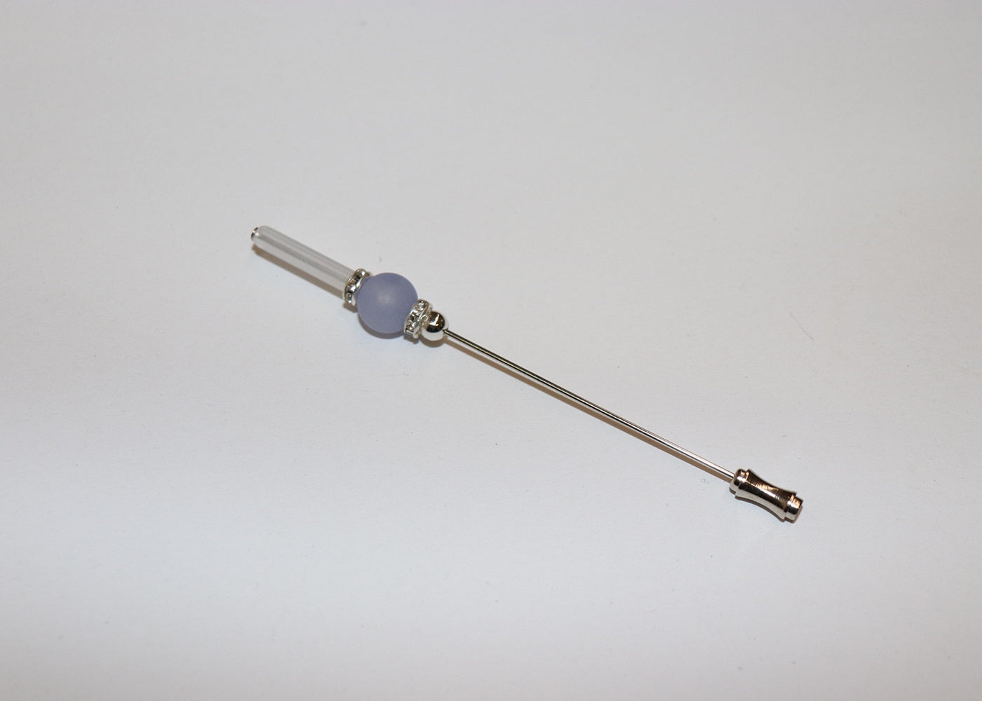 Hat pin bar pearl with rhinestones