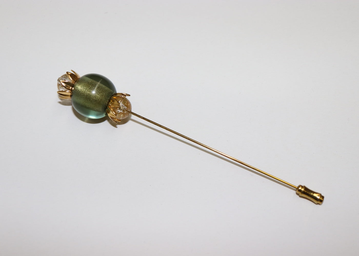 Hutnadel Perle mit Goldblätter