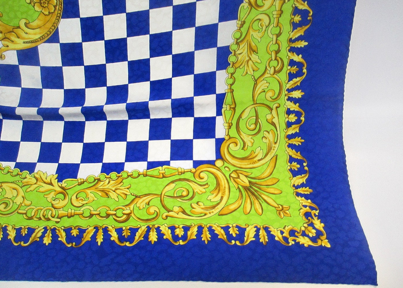 Jacquard - silk scarf with checkerboard pattern