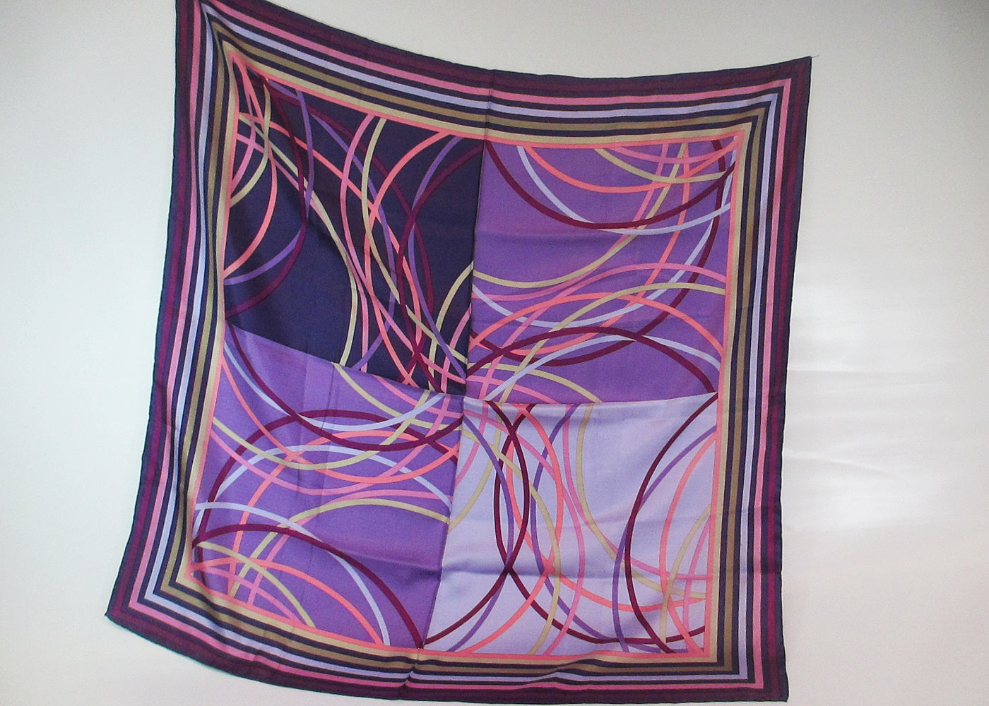 Silk scarf stripes and bows