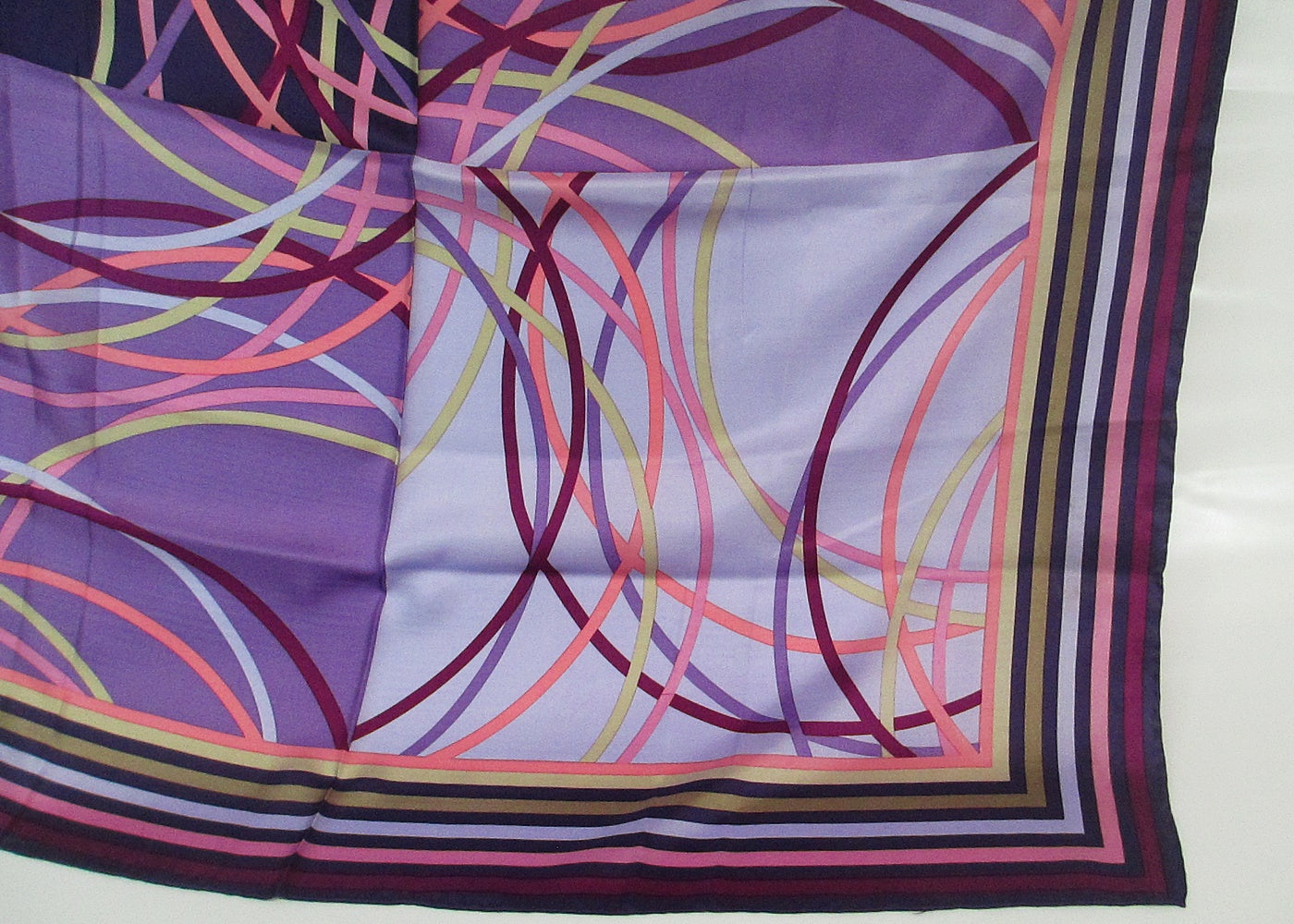 Silk scarf stripes and bows