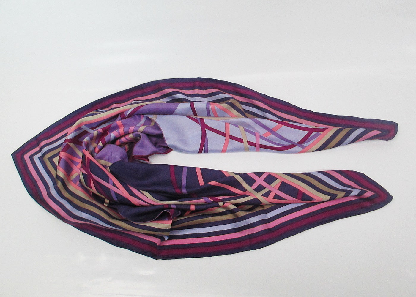 Silk scarf stripes and bows