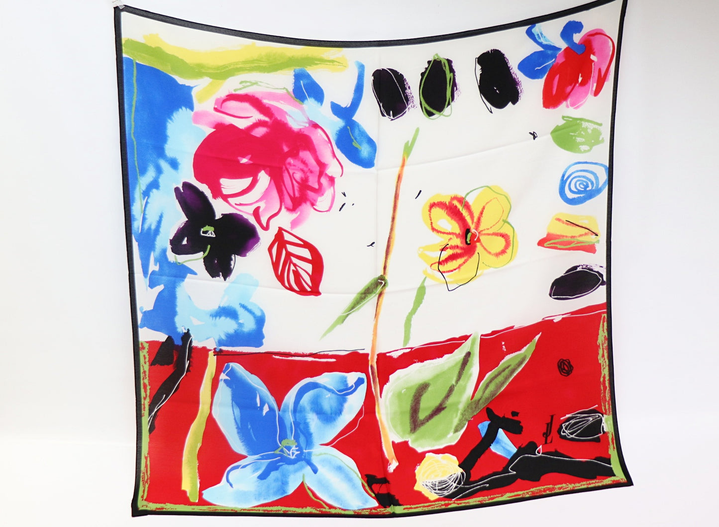 Silk scarf fashionable flowers