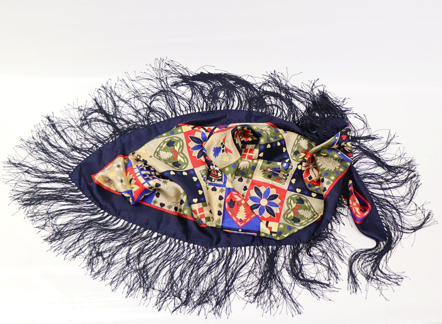 fashionable traditional scarf with fringes