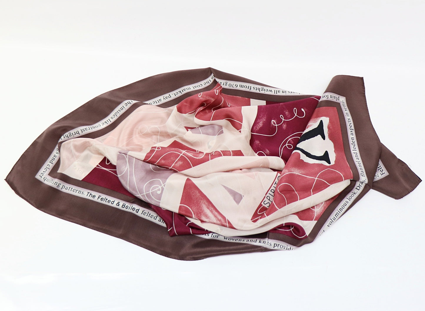 Silk scarf with writing