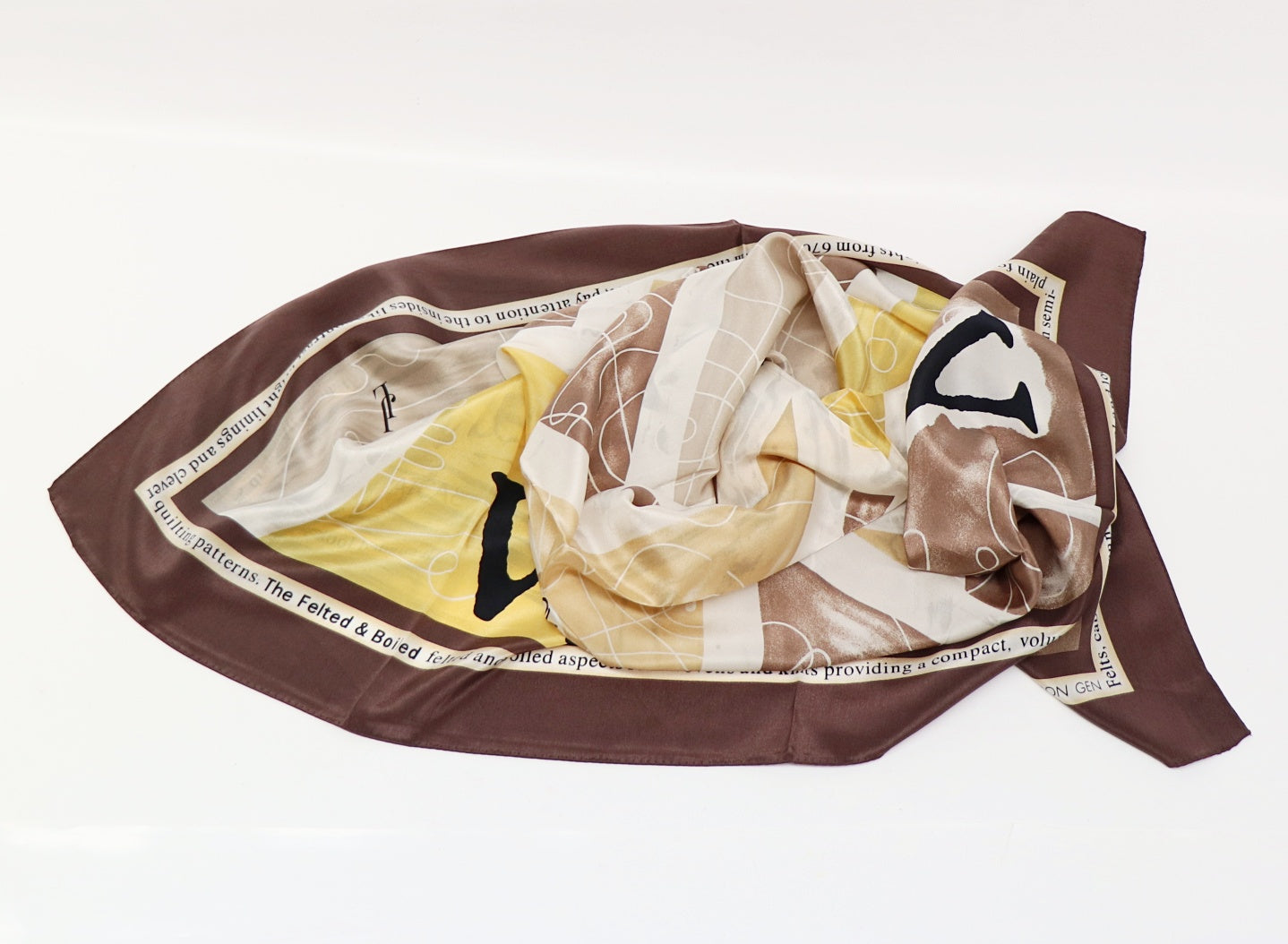 Silk scarf with writing