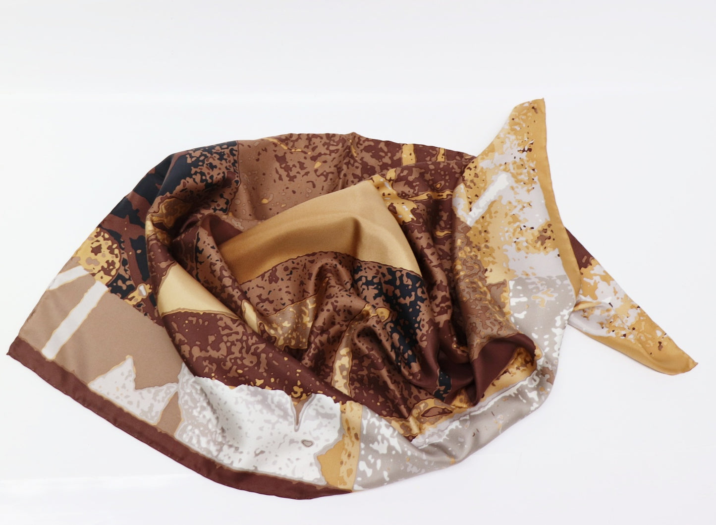 Silk scarf fashionable leaves