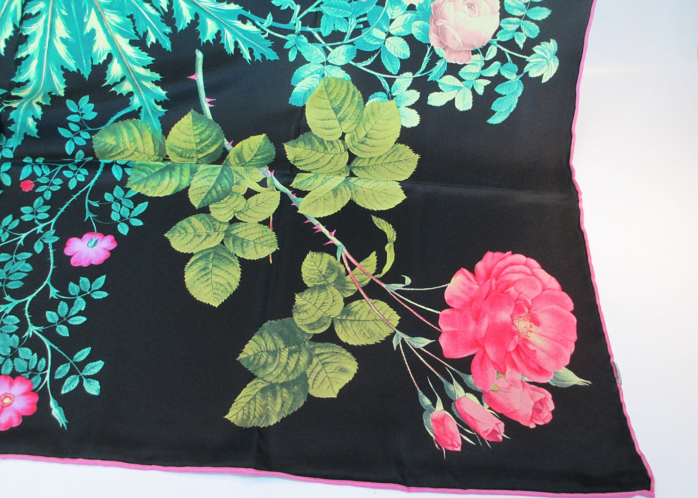 large silk scarf roses and thistles