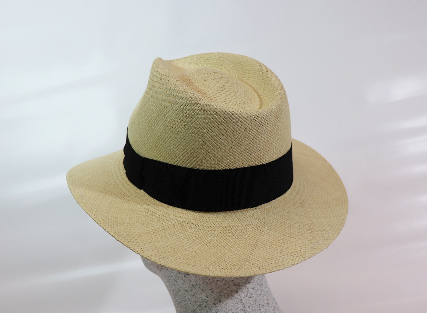 Natural panama with black strap