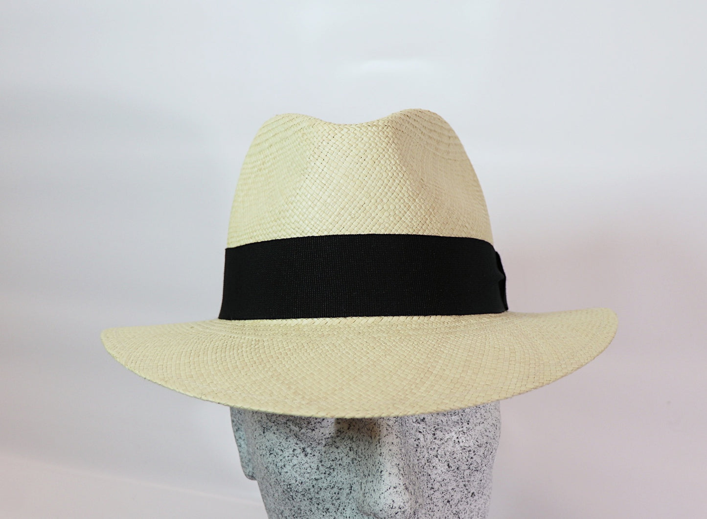 Natural panama with black strap