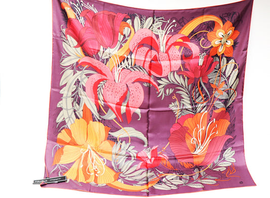 Silk scarf lilies