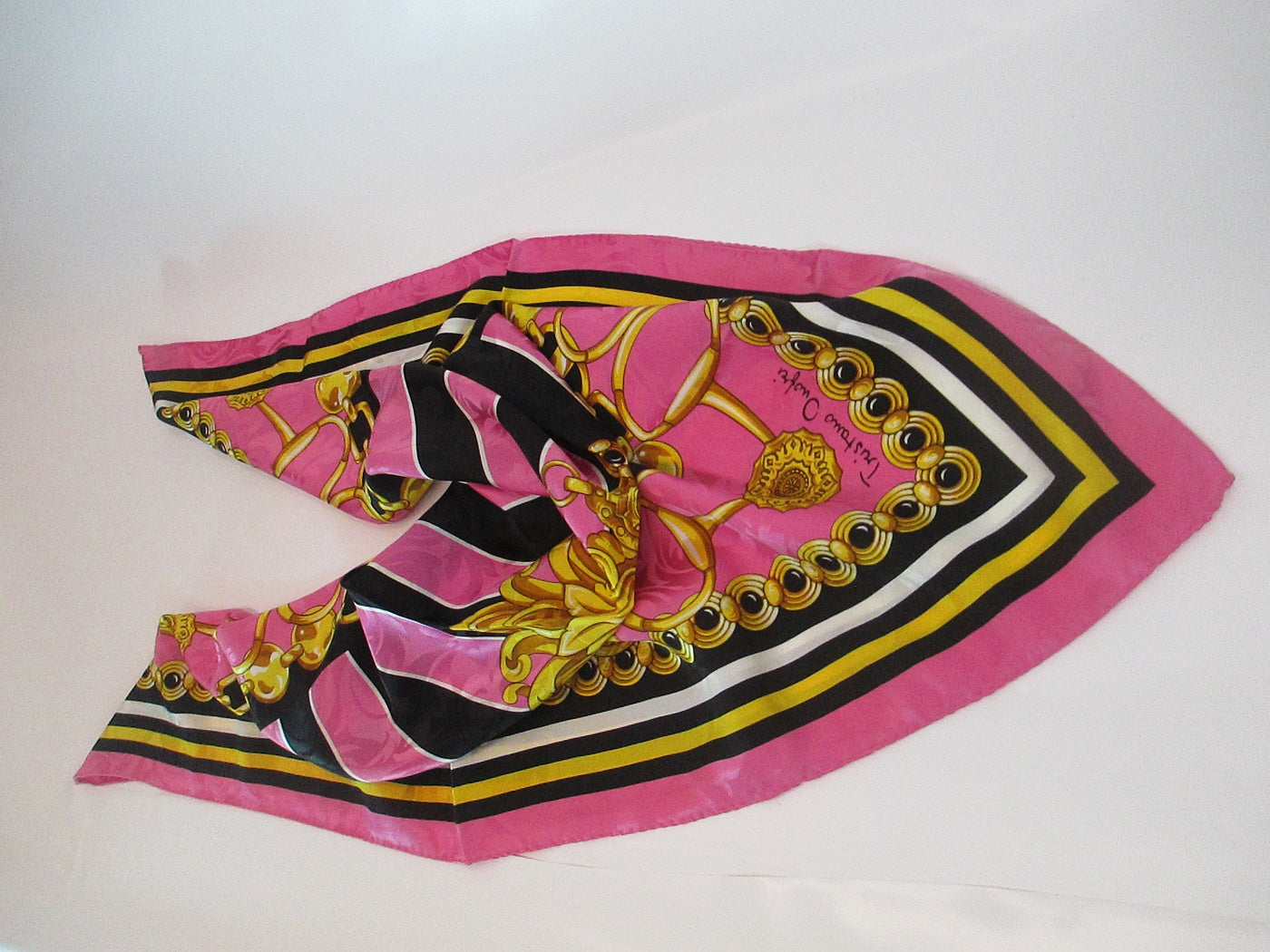 Silk scarf pink chains TRISTANO ONOFRI